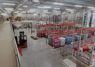Installation d'une plateforme de stockage industrielle E.Leclerc Drive Mimizan - Bordeaux Rayonnage